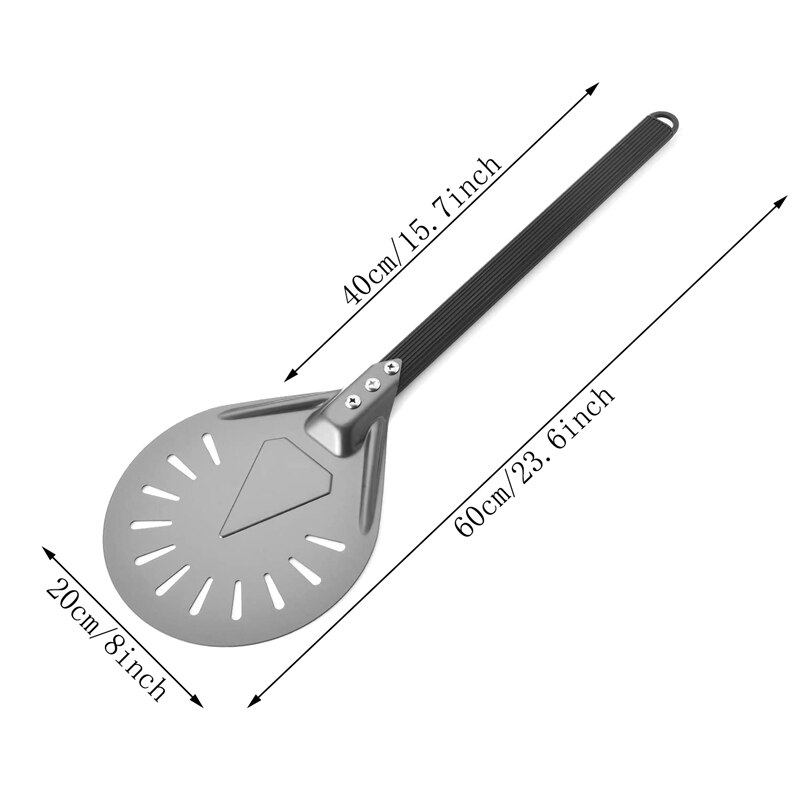 Pelle à Pizza tournante avec palette à Pizza ronde en aluminium de 8 pouces, 23.6 pouces au total, accessoires de four à Pizza d&#39;extérieur