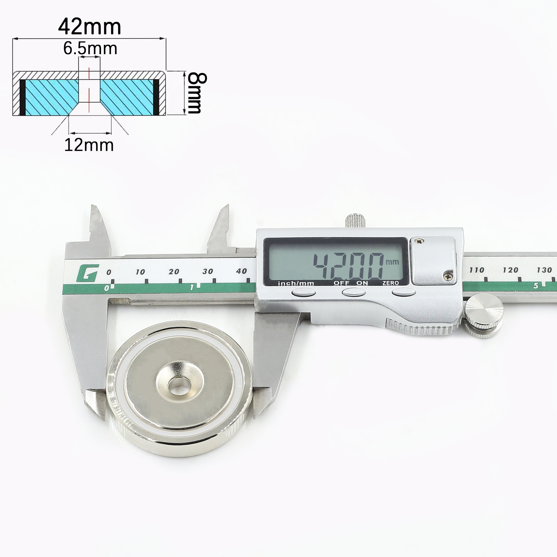 Countersunk Ring Hole Rare Earth Neodymium Magnets D16mm 20mm 25mm 32mm 36mm 42mm Strong Crafts Magnet N52 Salvage Magnets Parts: WHITE