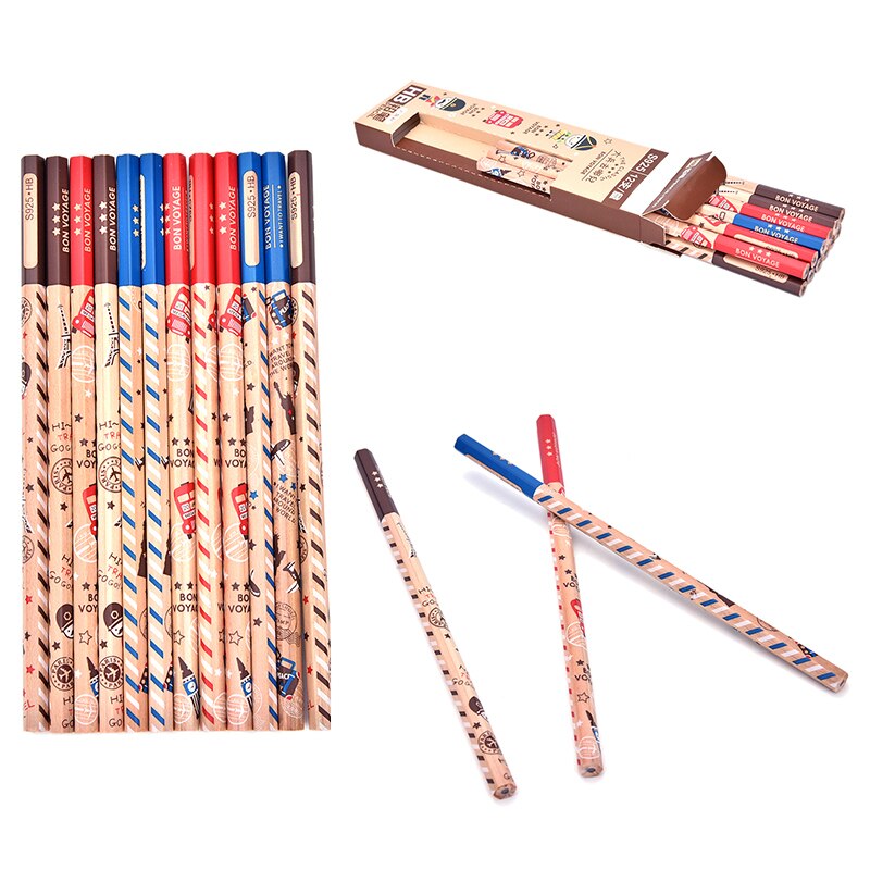 12pcs Standard Pencil Cartoon HB Pencils For Drawing Lapices Stationery Office School Supplies Material Escolar Infantil
