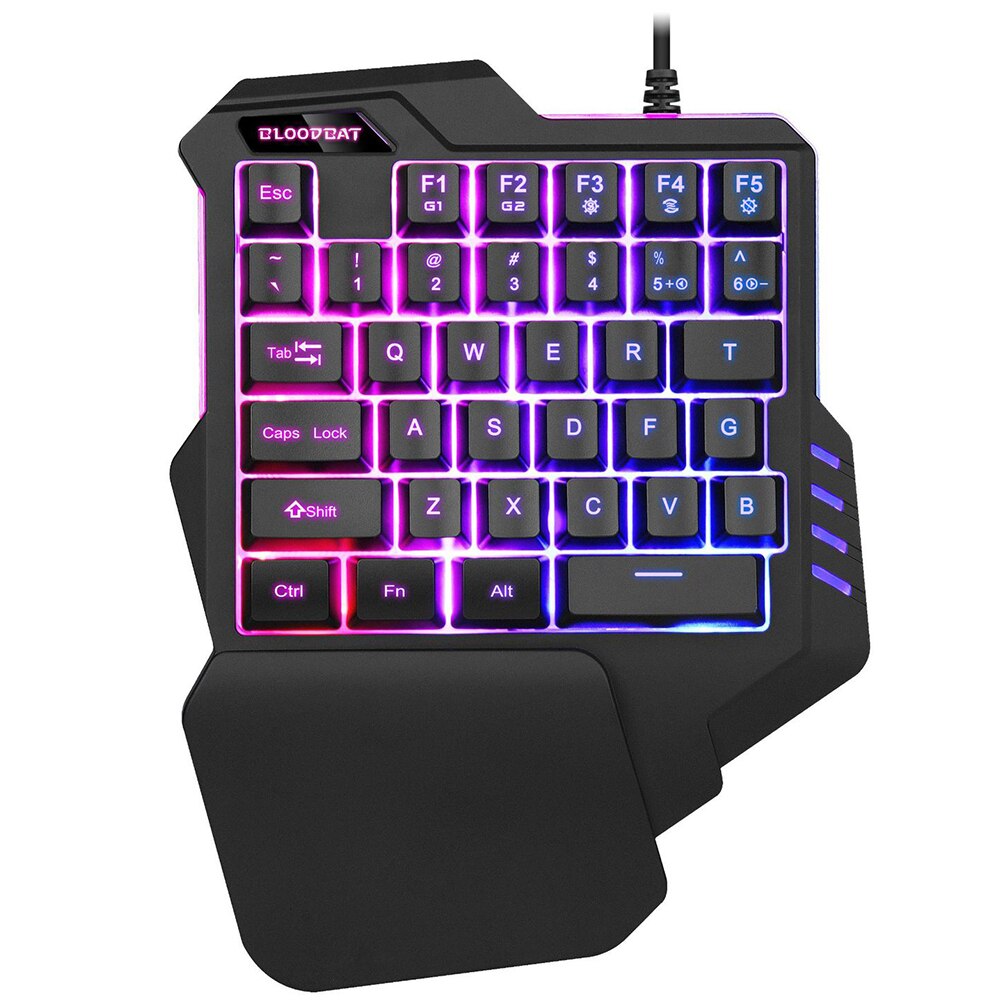 Game Keyboard Mouse Combos XT60 Color Wired Backlight One-Handed keyboard and mouse gaming keyboard for PC Gamer: Only Keyboard