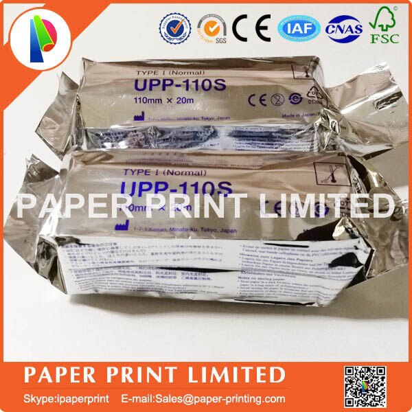5X ROLLEN UPP-110S Für drucker 110mm * 20 m Upp 110 s SONO COPATIBLE Ultraschall Thermische Papier rolle