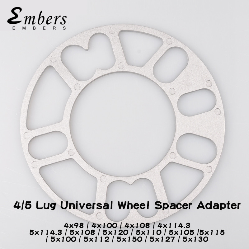 Espaciadores de rueda de aleación de aluminio, adaptadores de cubo de neumático de junta de 3mm, 5mm, 6mm, 8mm y 10mm para 4x100, 5x108, 5x112, 5x114,3, 5x120 (2 piezas)