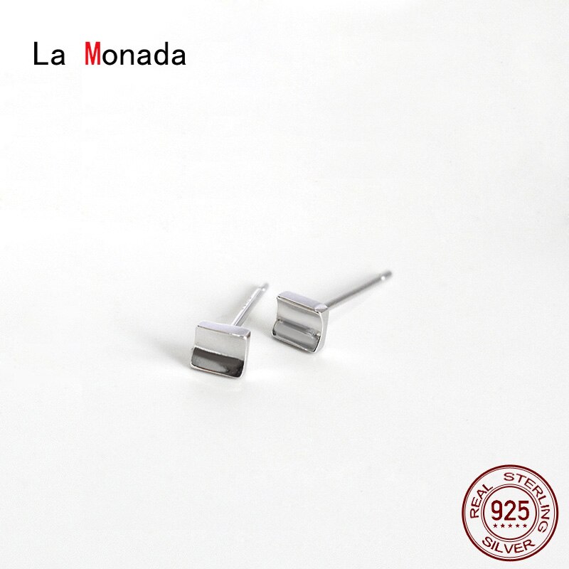 La Monada Geometrie Stud Oorbellen Voor Vrouwen Zilver 925 Minimalistische Concave Fijne Vrouwen Oorbellen Sieraden Stud Oorbellen 925 Zilver