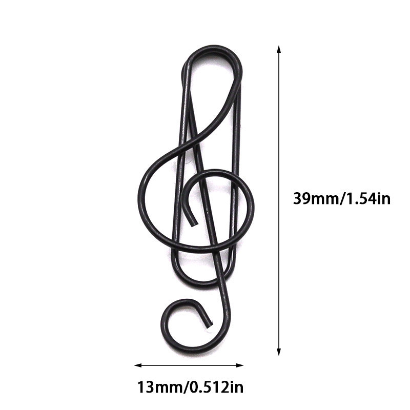 Muzikale High-note paperclip Metaal Creatieve speciaal gevormde boekclip I Love Music Note Clip Paperpins Goud en zwart briefpapier