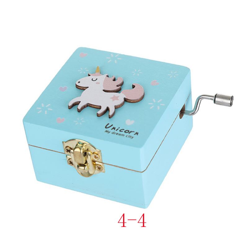 Caja Musical de madera para niños y niñas, 10 Uds., caja de de recuerdo de cumpleaños: music box 4-4