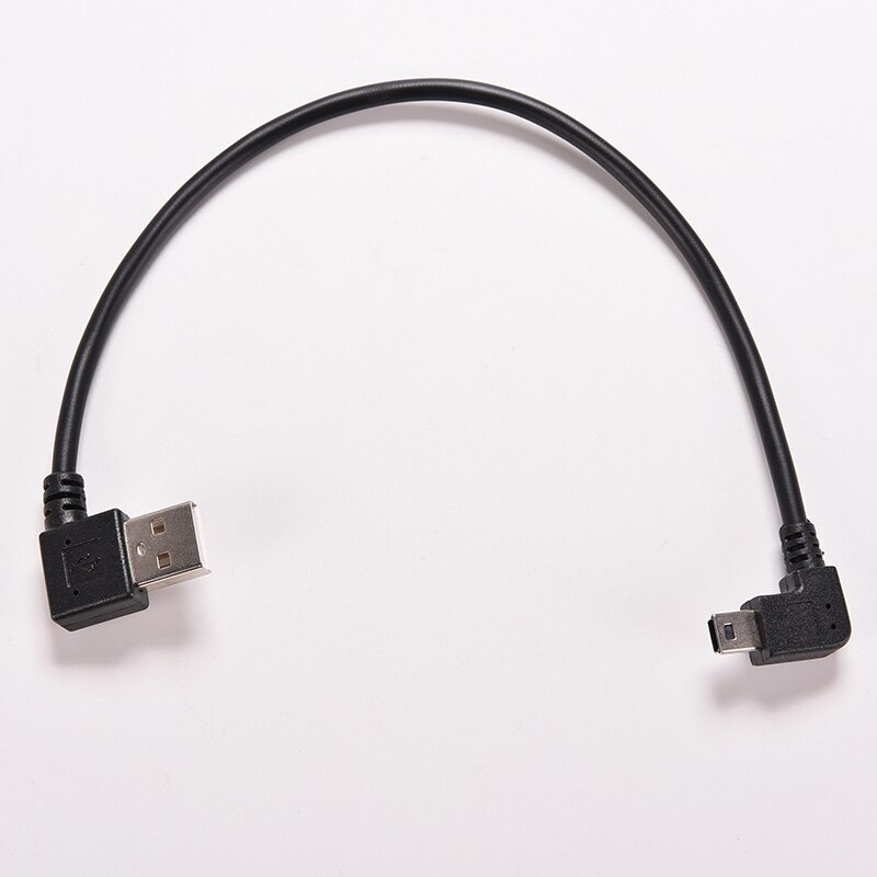 Usb 2.0 a haakse mannelijke naar mini usb 5 pin linkse mannelijke kabel snoer adapter connector 25cm 1pc