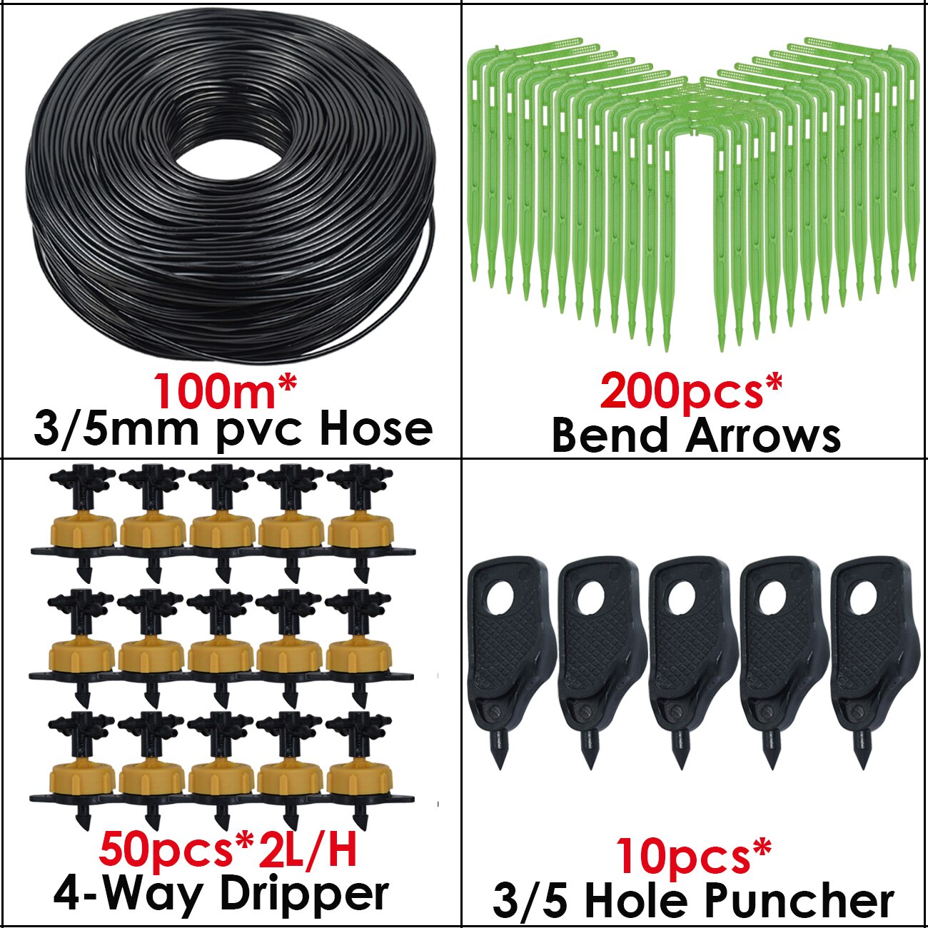 KESLA 10-100M 4L 8L/H Garten Mikro Tropfen Bewässerung Emitter Bewässerung Systeme Bausätze 3/5mm Pfeil Tropfer Vergossen Bonsai Gewächshaus: Schokolade
