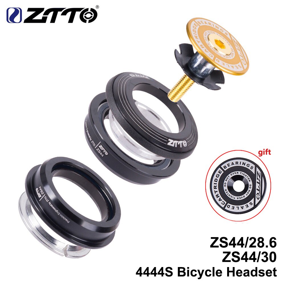 ZTTO 4444S MTB Bike Road Bicycle Headset 44mm 44mm CNC 1 1/8" 28.6 Straight Tube fork Internal ZS44 SEMI-INTEGRATED Headset: 4444S GOLD