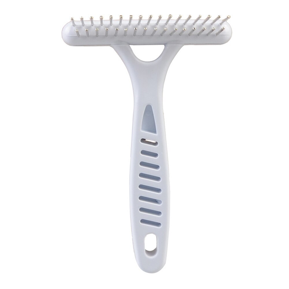 Fur Shedding Grooming Tool Ergonomic Massage Styling Non Slip Pet Supplies Portable White Double Row Teeth Home Dog Rake Comb