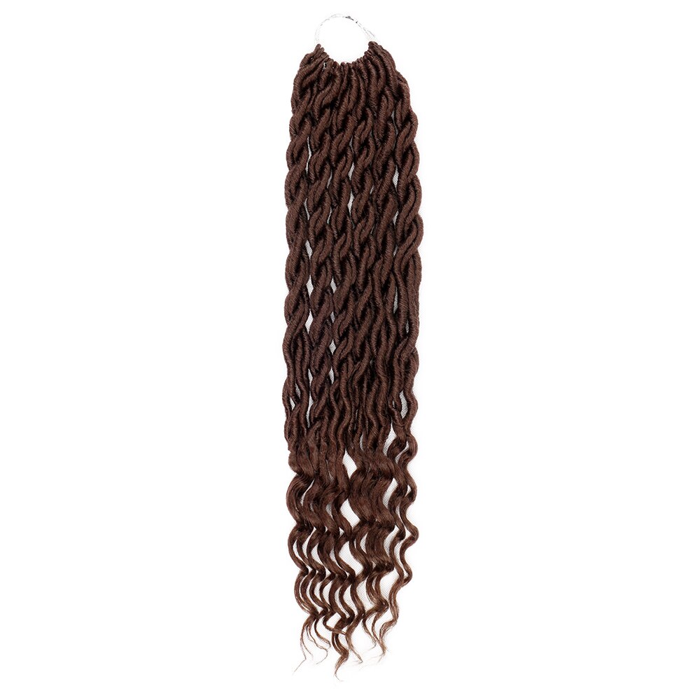 Faux Locs Curly Crochet Braid Hair 18inch 24 Strands Bohemian Ombre Braiding Hair Extensions Synthetic Crochet Hair for Women: #30