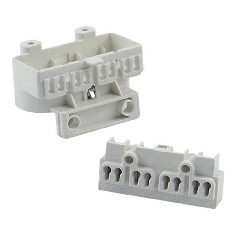 Soporte de luz adaptador de enchufe duradero 2G11 Base de lámpara de tubo hogar 2 A conector de fácil instalación 4 pines 250 V blanco