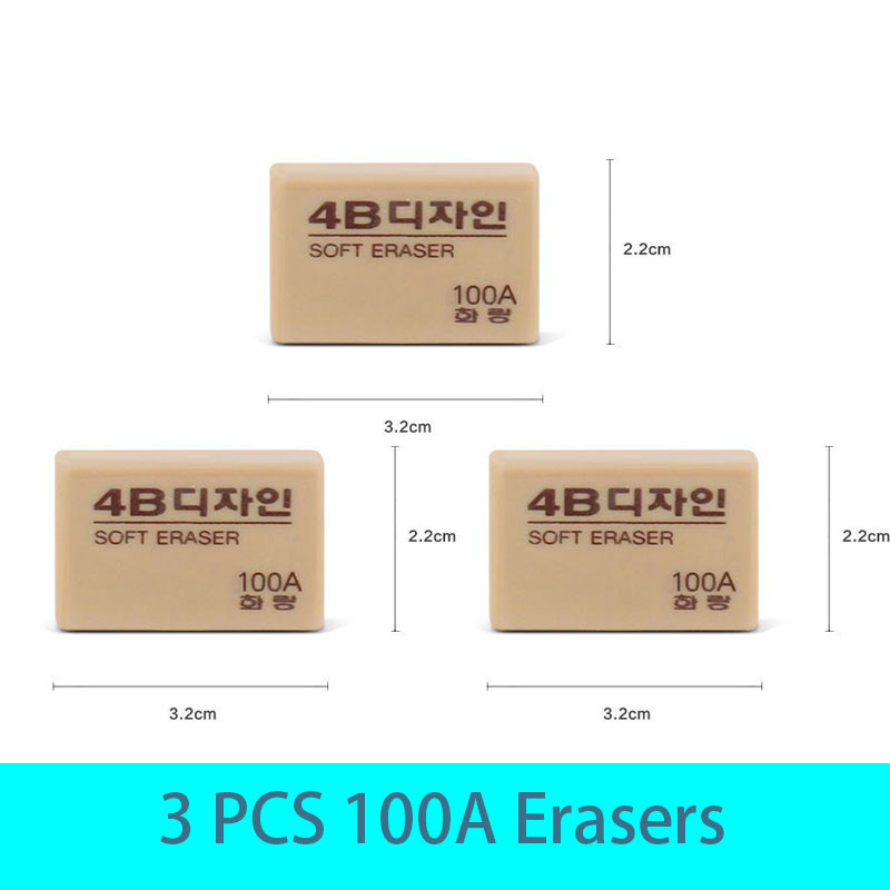 50A/100A/200A Pencils Eraser Korea Writing Drawing Eraser Rubber Art Drawing Stationery for Office School Office School Supplies: Light Grey