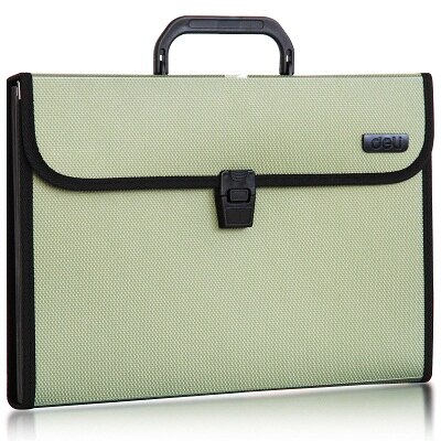 Deli 5555 Management folder durable waterproof Expanding Wallet Convenient Category rectangular folders package A4: Army green