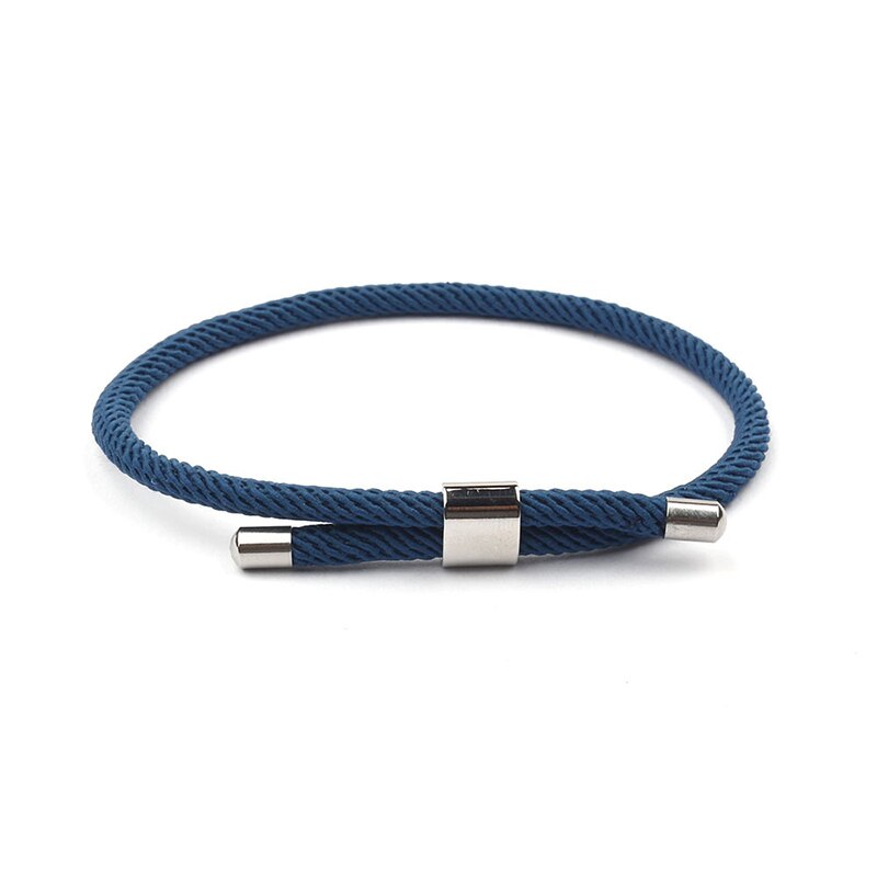 Noter Eenvoudige Stijl Touw Armband Unisex 4Mm Milaan Draad Wrap Braslet Vriendschap Sieraden Nautische Braclet Leisure Pulseira Joias: Imitation Rhodium Plated