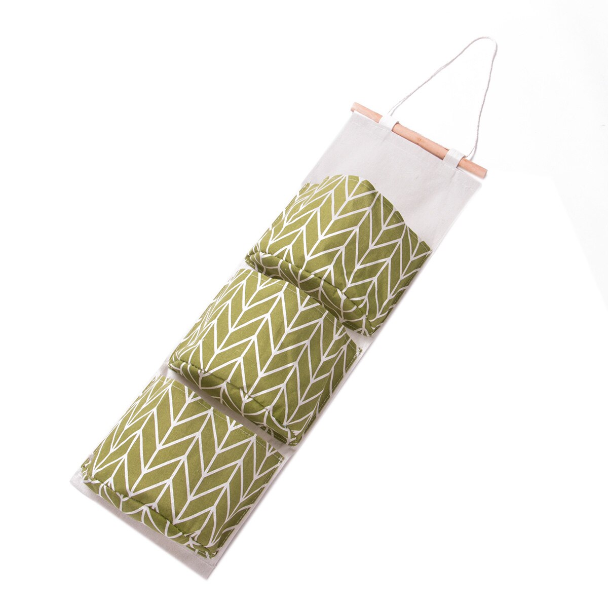 Over Door Hanging Storage Bag Washable Linen Fabric Cabinet Wall Closet Organizer With 3 Pockets Home Bathroom Bedroom Storage