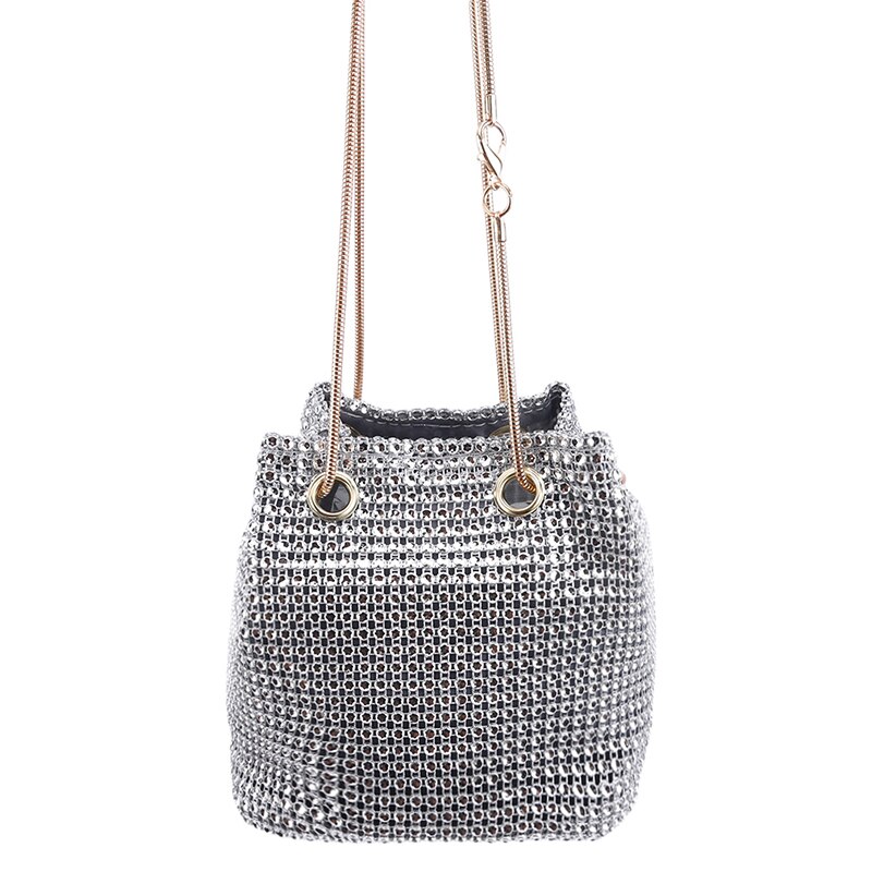 Kupplung-tasche mit diamanten, strass-ketten-schultertasche für damen, luxuriöse damenhandtasche für abend/Party/hochzeit, silberne beuteltasche: Splitter