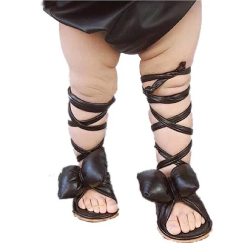 Sandalias de PU con mariposa grande para niña, zapatos de verano, calzado de playa, con lazo, de 0 a 18 meses