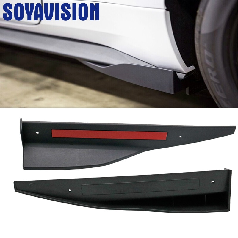 Faldones laterales universales para coche, divisores de balancín, difusor de parachoques de aletas para Ford Mustang ROUSH , 2 uds.