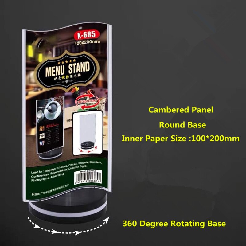 100*200mm Double Sided Plastic Sign Holders Marketing Display Stand Menu Document Paper Post Holder Frame With Name Card Case: 6