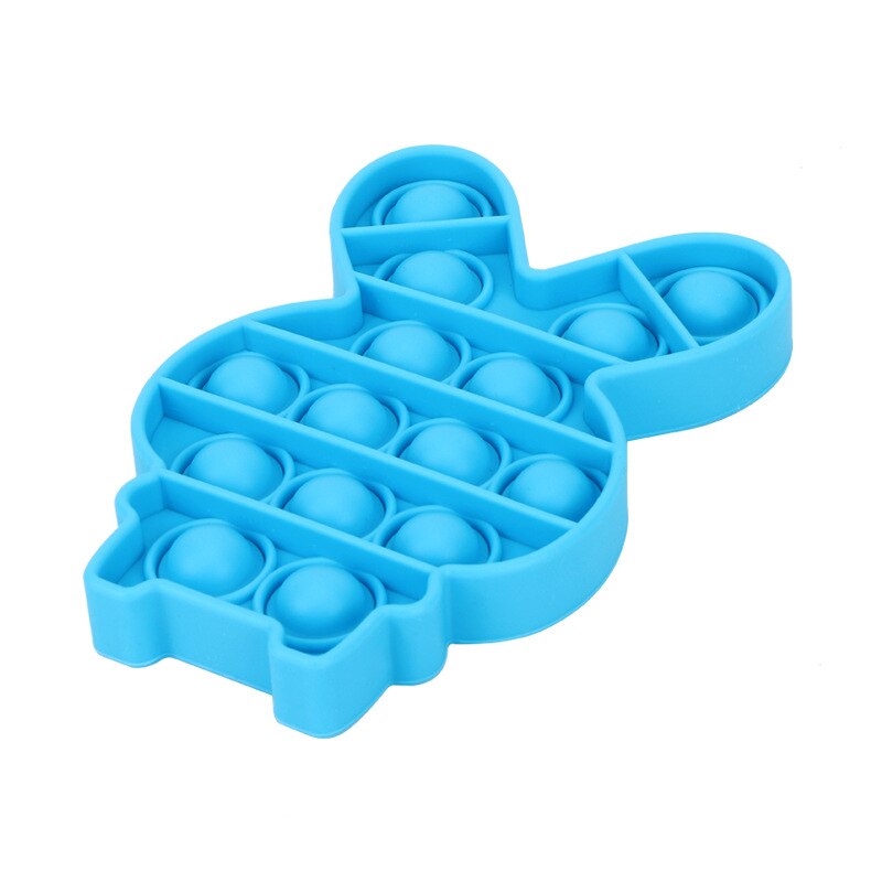 Push Blase Zappeln Sensorischen Pop-Es Silikon Squeeze Autismus Spezielle Bedürfnisse Stressabbau Tier Multicolor Erwachsene Kinder Spielzeug: Rabbit Blue