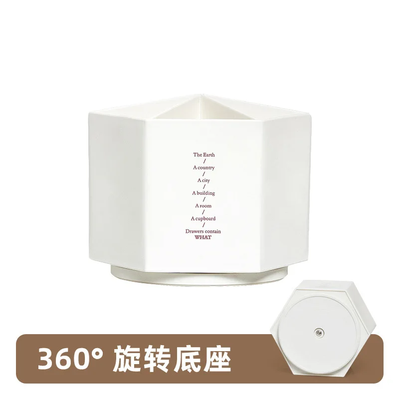 Desk Organizer Accessories Pen Holder Desktop Hexagon Pencil Pot Large Capacity Stationery Storage Box Escritorio: plum