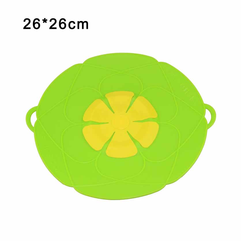 Spill Stopper Lid Cover Silicone Boil Over Safeguard Anti Spiill Cover Cooking Kitchen Tool Boil Over Spill Stopper Pot Pan Lid: A-Green
