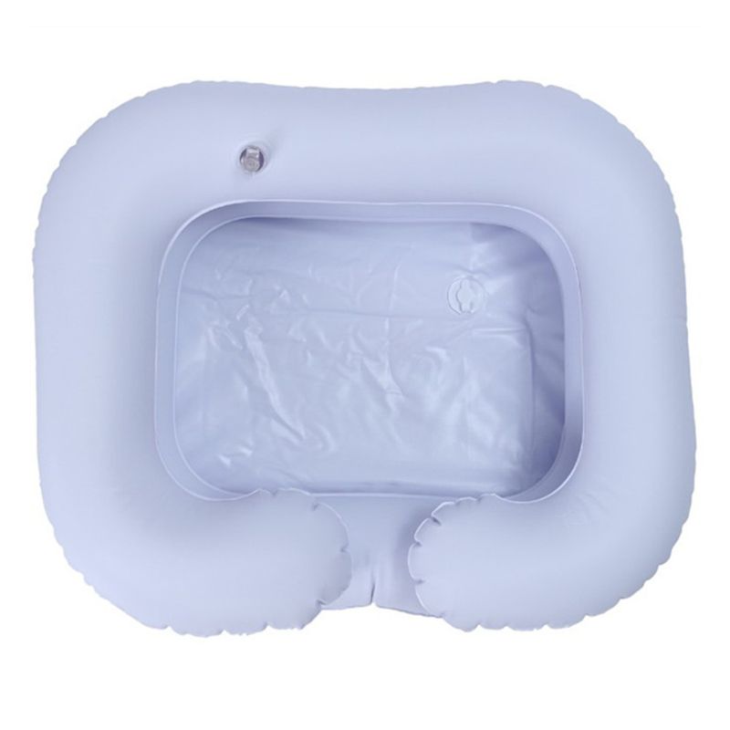 Inflatable Shampoo Basin for the Disabled Elderly Portable Hair Washing Basin Drain Tube Bed Rest Nursing Aid Sink Including Air