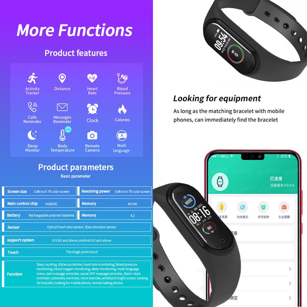 Gratis Digitale Smart Band Pols Band Horloge Waterdicht Smart Horloge Hartslag Bloeddruk Sleep Monitor Bluetooth Connecti