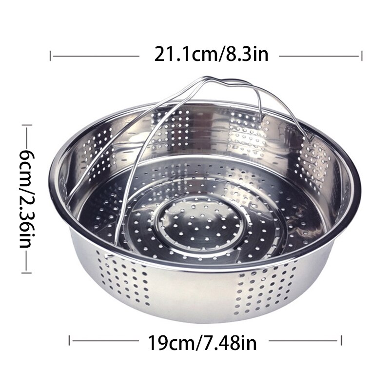 1PC Stainless Steel Steamer Basket Rice Cooker Steamer Vegetable And Fruit Drain Basket Draining Steaming Tray Kitchen Tool: 5