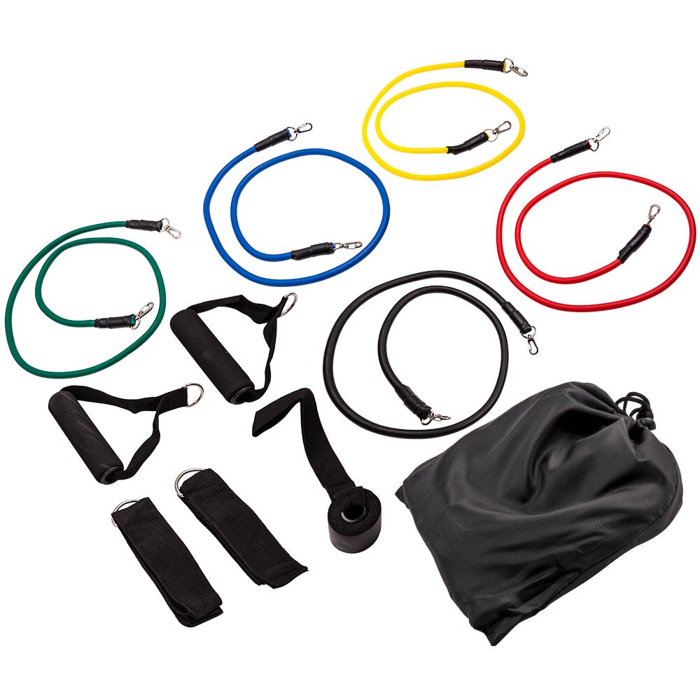 11pcs Resistance Bands Trainer Set for Fitness Tube Gym Workout Exercise Bands