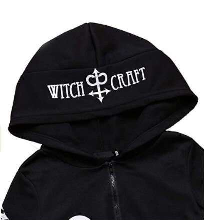 Feecolor Vrouwen Hoodie Jas Gothic Casual Hooded Zip Up Lange Mouw Sweatshirt Top