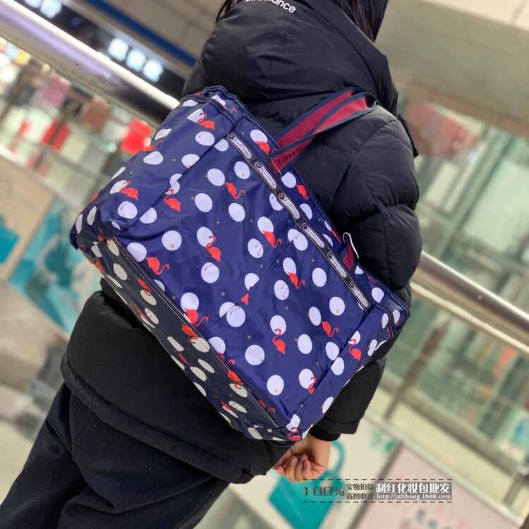 Fiore stampato Pieghevole Borsa Da Viaggio impermeabile Dei Bagagli del Duffle Sacchetto di Casual Borsoni Grande Week-End Viaggio Turistico Borsa: Avorio