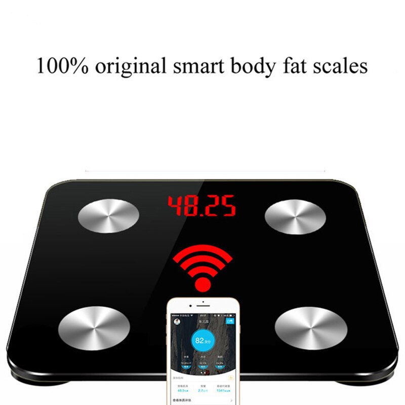 19 de datos de la balanza de peso inteligente báscula de peso para baño piso Digital de grasa corporal, peso Mi escala cuerpo Balance Bluetooth Conne