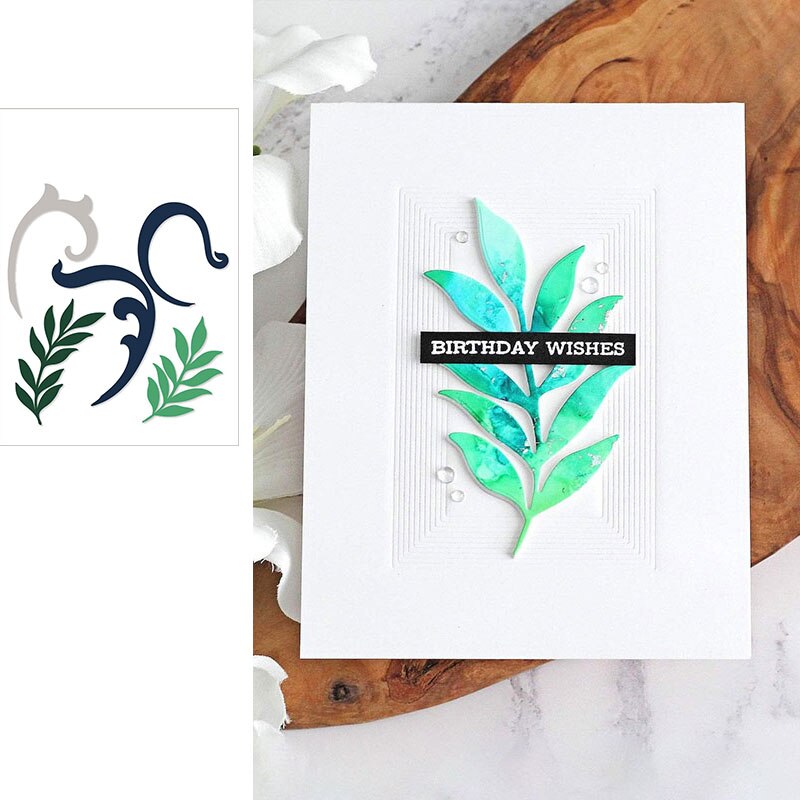 Miłość rośliny wodne rośliny wodne liście 2021 wykrojniki księga gości Dariy dekoracje szablon szablon robić wytłaczania DIY kartka z życzeniami