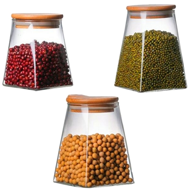 Square Storage Tank Large Capacity Square Glass Jar Storage Tank Sealed Tank Food Storage Tank: Default Title