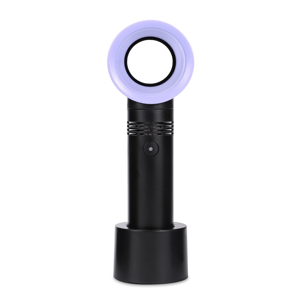 Mini elektrische ventilator, bladloze ventilator, draagbare draadloze usb-handheld-oplaadventilator, desktop minikoeler, kleine ventilator zonder blad: Zwart