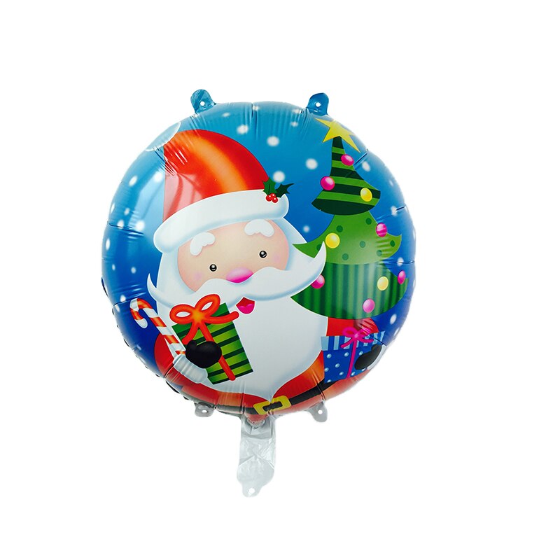 5 Pcs Kerst Decoratie Ballonnen, Santa Sneeuwpop Ronde Ballonnen, Kerst Party Helium Vliegende Ballonnen: Round balloon 004