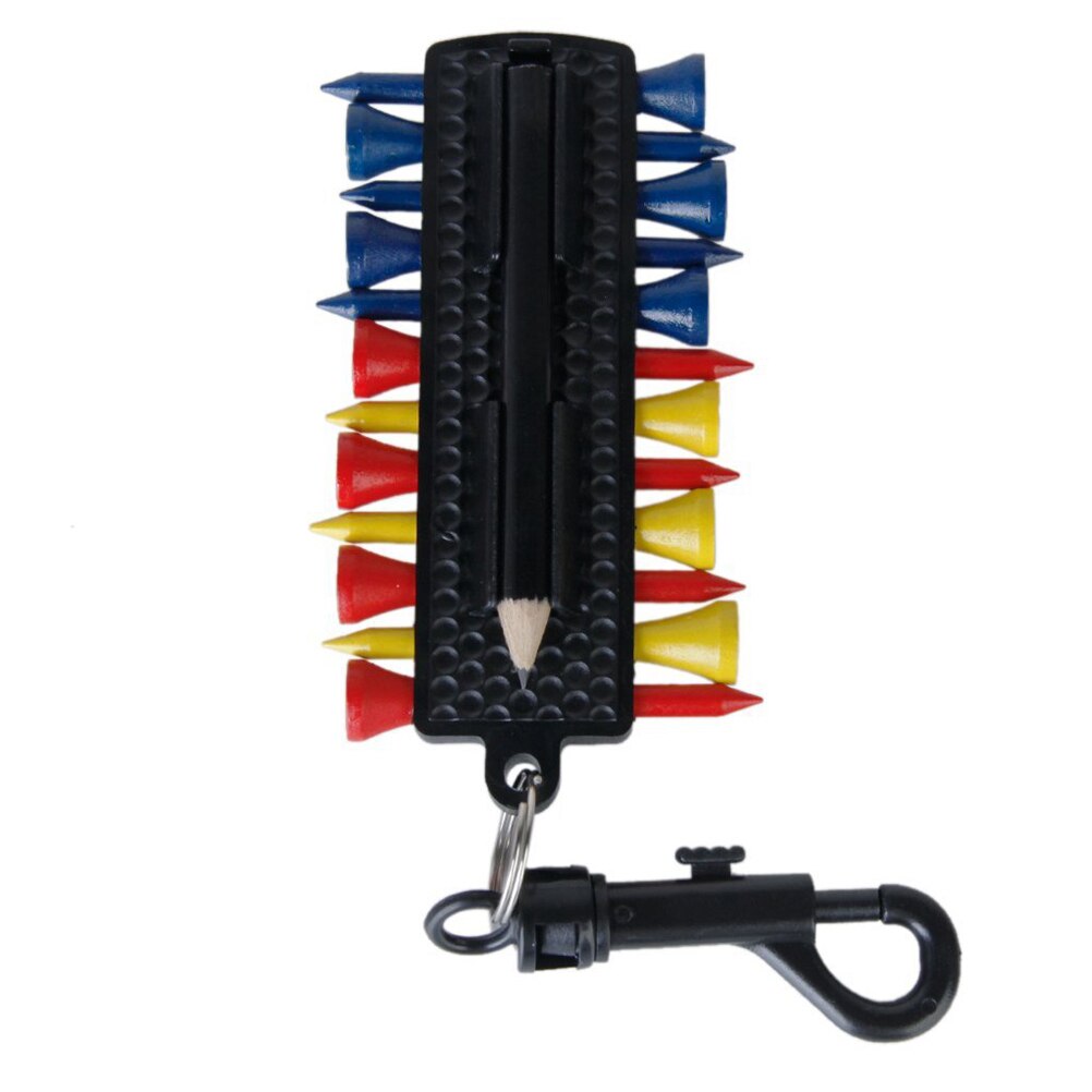 Golf Tee Caddy Keeper 12 Tees 2 Ball Markers Divot Tool Pencil Set With Keychain Golf Tee Golf Accessories