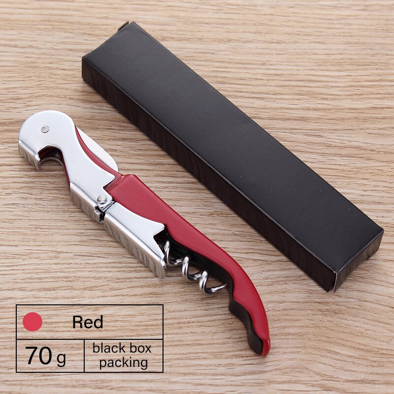 Drincarier Waiter Friend Corkscrew Wine Bottle Opener Stainless Steel Wine Corkscrew Beer Bottle Opener: Red