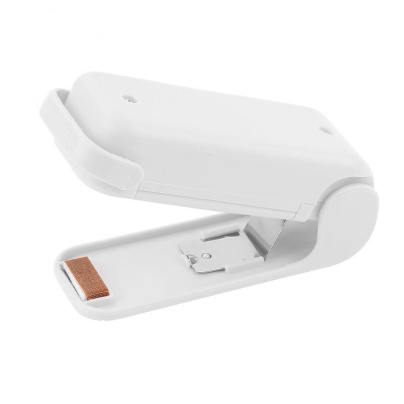 1 pçs mini máquina de selagem portátil handheld máquina de plástico eletrônico acessível adesivo e selos para alimentos lanche cozinha gadgets: white