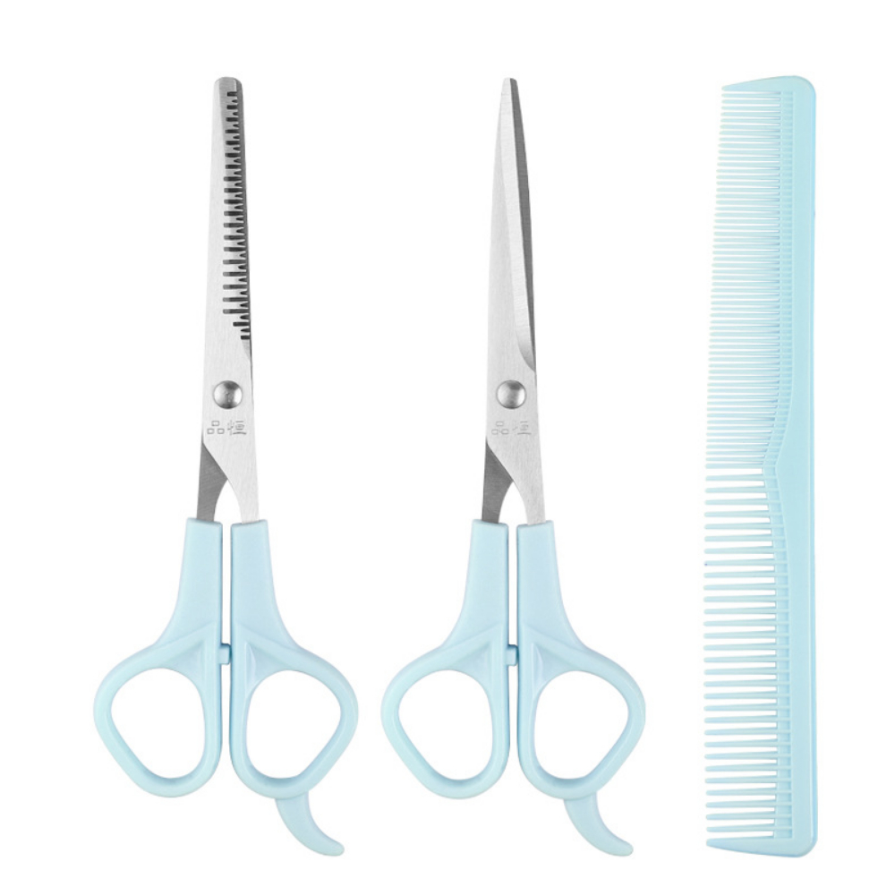 Household Hairdressing Scissors Thinning Shears Hair Cutting Barber Scissors Flat Tooth Scissor Comb 3pcs Set Hair Styling Tools