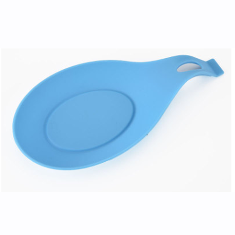 Mad silikone køkkenudstyr silikone ske pad høj temperatur resistente ske pad suppe ske pad ske holder værktøj ske hvile: Blå