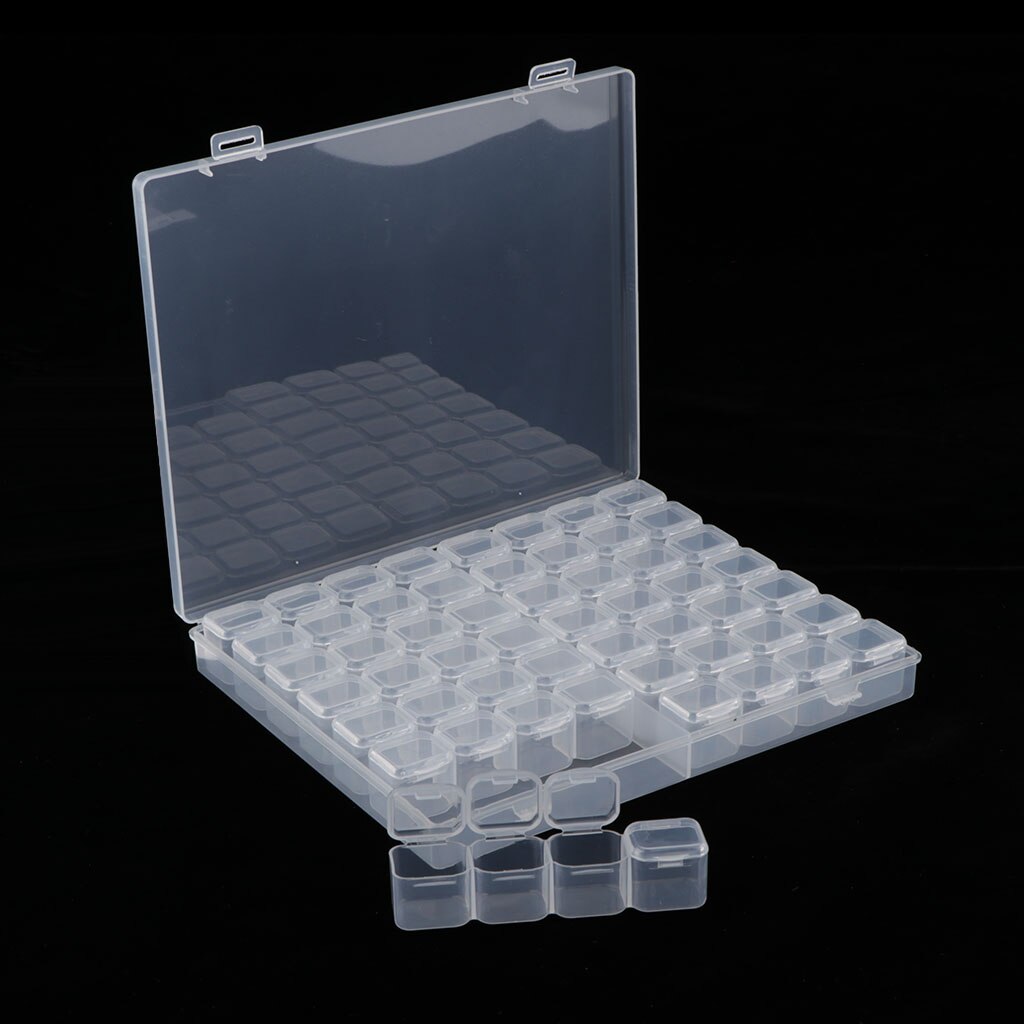 Plastic Leuke Clear Opbergdoos Met 56 Grids Sieraden Nail Art Pil Kralen Mini Case Sieraden Display