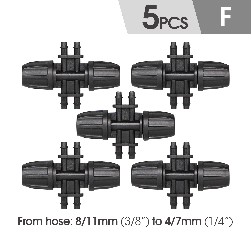 3/8 ''Pvc Slang Tubing 8/11Mm Watering Irrigatie Water Koppeling Adapter Lock Gewrichten Tuin Tap Connector tee Verminderde Elleboog Cross: Grey