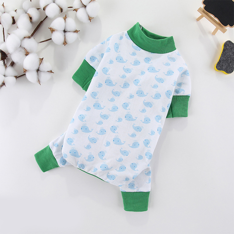 Pet Dog Clothes for Small Dogs Dog Jumpsuits Cute Print Puppy Pajamas Soft Cotton Pet Cat Jumpsuits Chihuahua Clothes: XL / GRAY