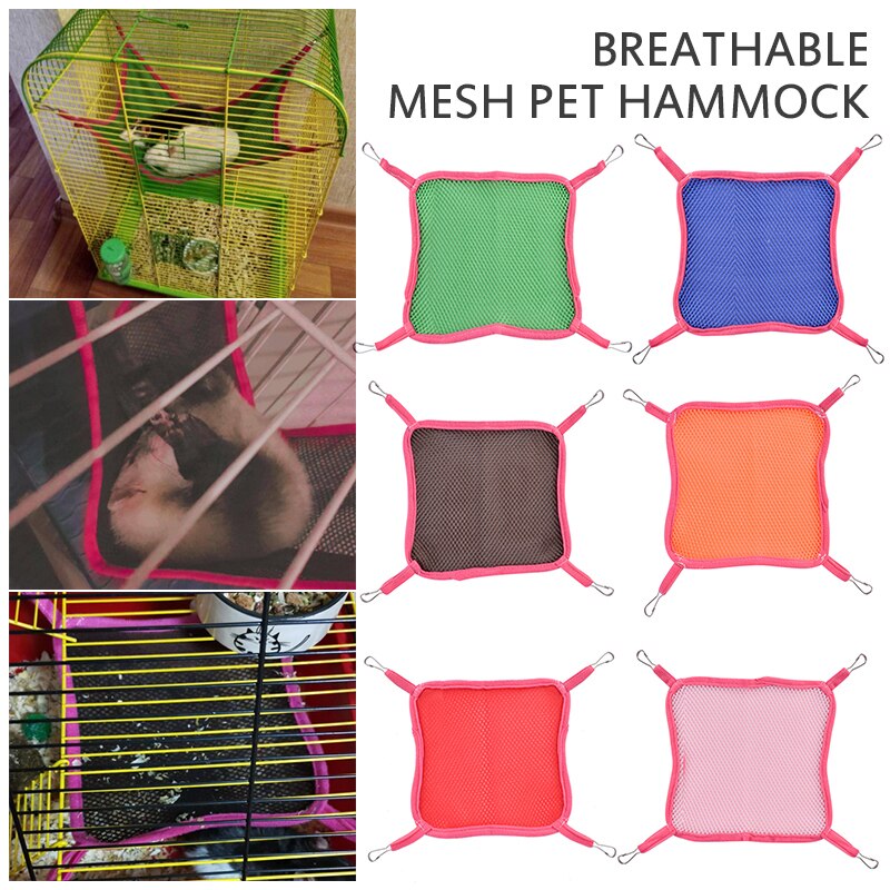 1Pc Ademend Hamster Opknoping Bed Chinchilla Hangmat Kooi Mesh Bed Vogel Cavia Konijn Bed Mat Kleine Dieren Kooien