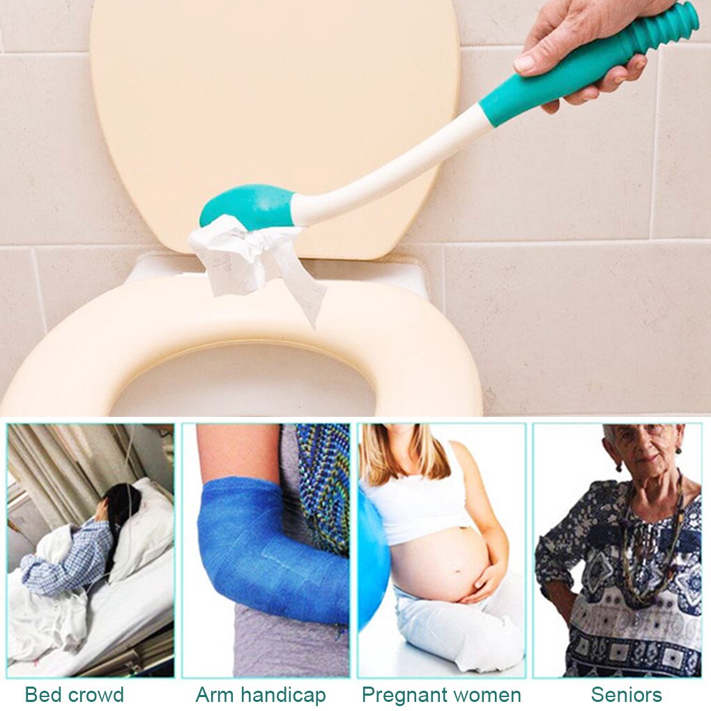 Long Handle Reach Comfort Bottom Wiper Self Wipe Assist Holder Toilet Paper Tissue Grip Self Wipe Aid Motion Assistance Helper