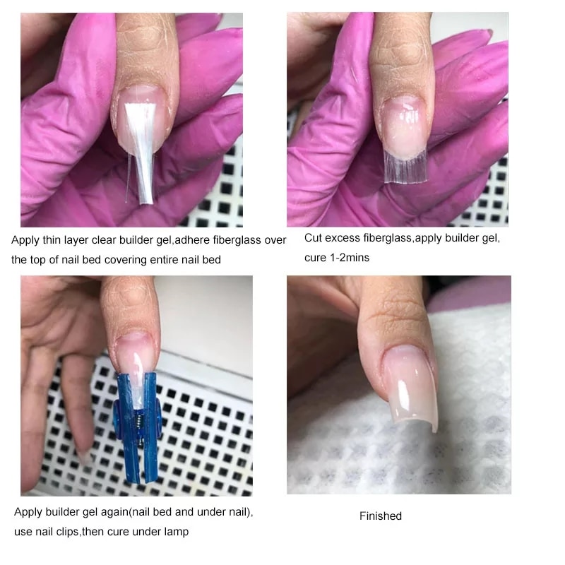 10 stks/pak glasvezel voor Nagel Uitbreiding nagels fiber-de-verre ongle valse nagels Acryl Tips Manicure Salon Gereedschap