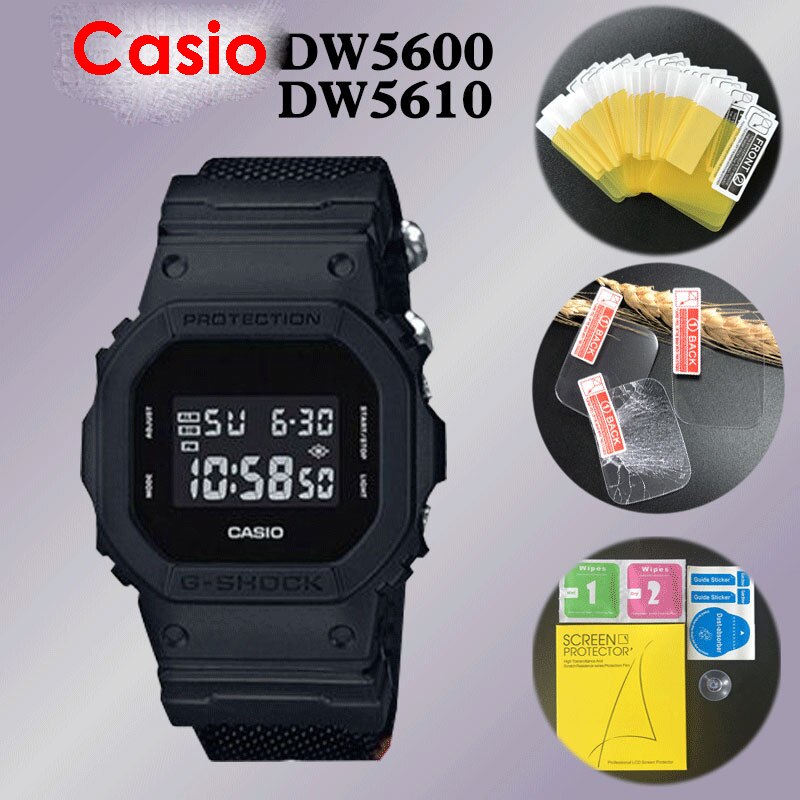 [2-Pcs] for Casio DW-5600 DW5600 DW5610 DW-5610 G SHOCK Watch Screen Protector Full Coverage HD Clear Anti-Bubble Anti-Scratch