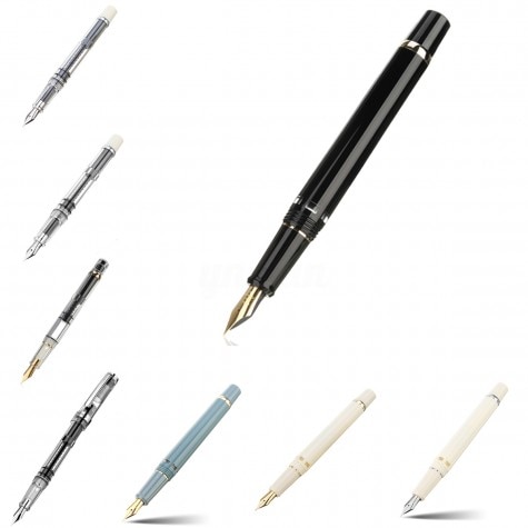 Model Wing Sung 698 Transparent Piston Fountain Pen F/M Nib Business Stationery Office school supplies Writing